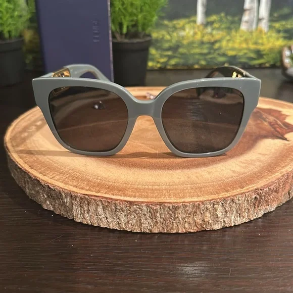 Fendi grayish green 
Sunglasses with Gold Accents - Picture 6 of 9